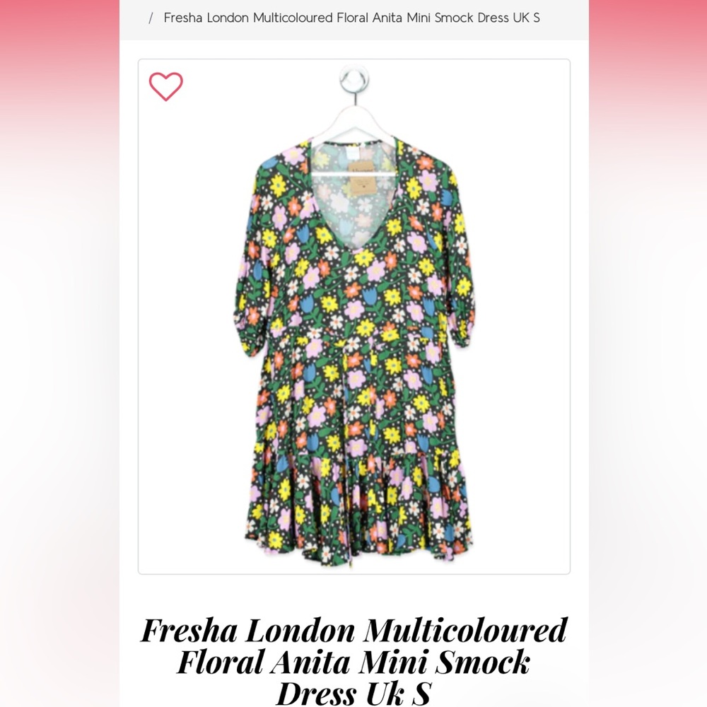 Fresha London Anita Dress. Multi Floral. Size XS.